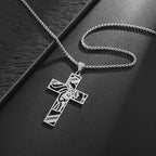 Gold Cross Jesus Pendant Necklace Minimal Box Chain