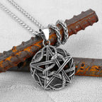 Snake Pentagram Pendant Necklace — Stainless Steel