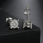 Iced Out Round Zircon Earrings — Gold