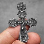 Cross Jesus Pendant Necklace Stainless Steel Retro