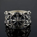 Vintage Northern Pirate Viking Compass Marine Ring Amulet Rings for Men Women Nordic Luxury Personality Jewelry