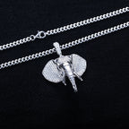 Iced Out Elephant Pendant — 925 Silver