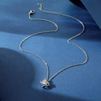 1pcs Steel Color-color Necklace Ladies Cold Wind Four Leaf Clover With Diamonds Brass Pendant Jewelry