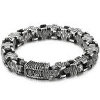 Vintage 10MM Width Men's Cross Bracelet Stainless Steel Punk Link Chain Gothic Streetwear Punk Jewelry Accessory for