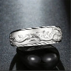 Ring for Man Luxury Engraving Dragon Adjustable Ring Fashion Jewelry Male Two Color Yellow/White Gold Finger Ring Gift
