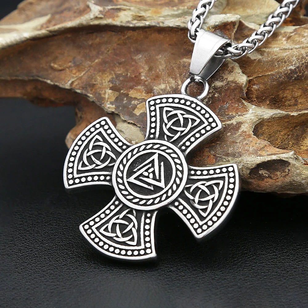 Celtic Cross Knot Pendant — Stainless Steel