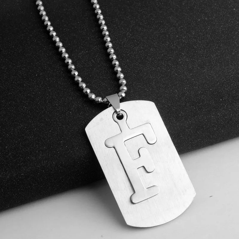 Steel Pendant 316L Initials Letter Name