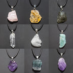 1PC Natural Crystal Rough Stone Amethyst Pendant Energy Healing Gemstone Amethyst Necklace Charms Chakra Halo Jewelry for Women