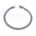 21cm Hot Trendy Cuban Chain Men Bracelet Classic Stainless Steel 3 5 7mm Width Chain Bracelet For Men Women Jewelry