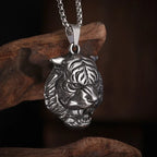 Domineering Ferocious Tiger Head Pendant Stainless Steel Animal Necklace Men's Punk Trend Cool Jewelry Boy Gift