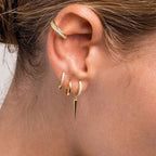Iced Out Spike Dangle Earrings Stainless Steel