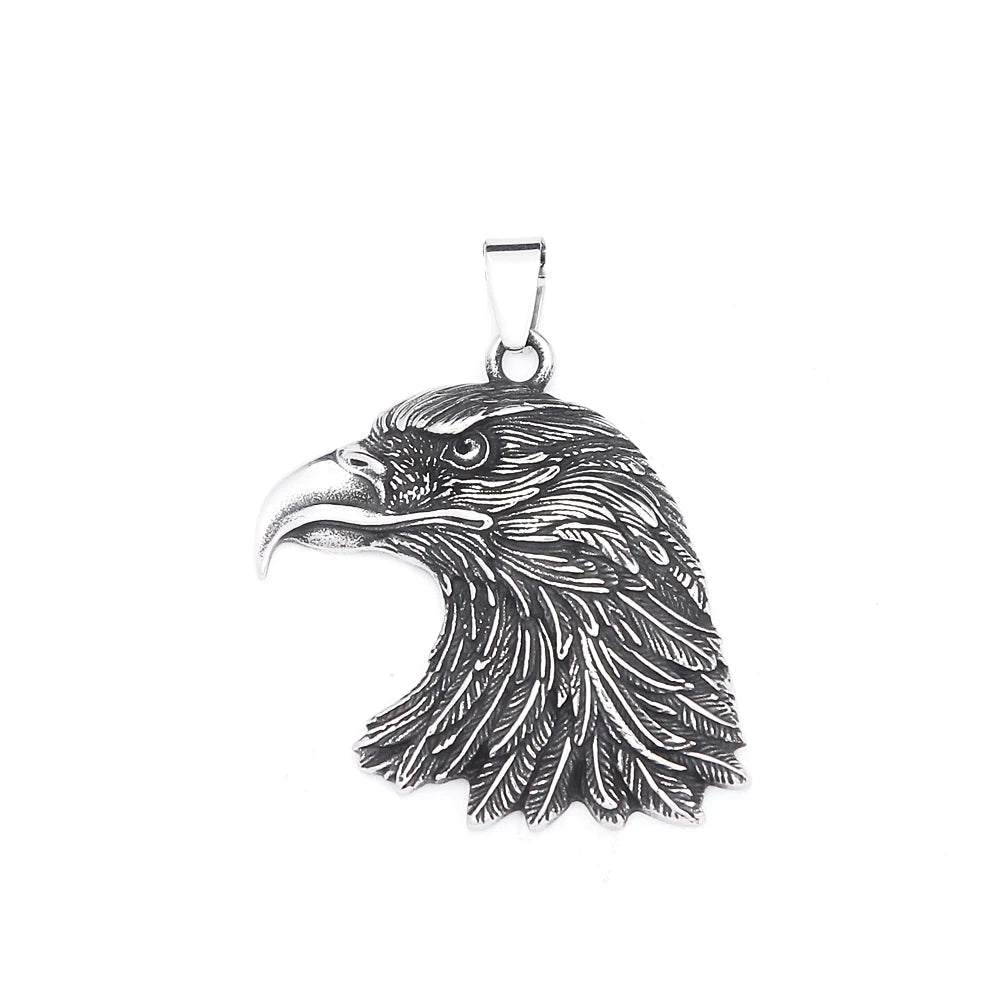 Gothic Vintage Eagle Head Pendant Necklaces For Men Women 316L Stainless Steel Fashion Punk Flag Statue of Liberty Jewelry Gifts