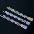 2026NUOYA 20MM Width Iced 5A CZ Miami Cuban Necklace Hip Hop Rapper Two Color Cuban Link Chain Chrismas Jewelry Gift