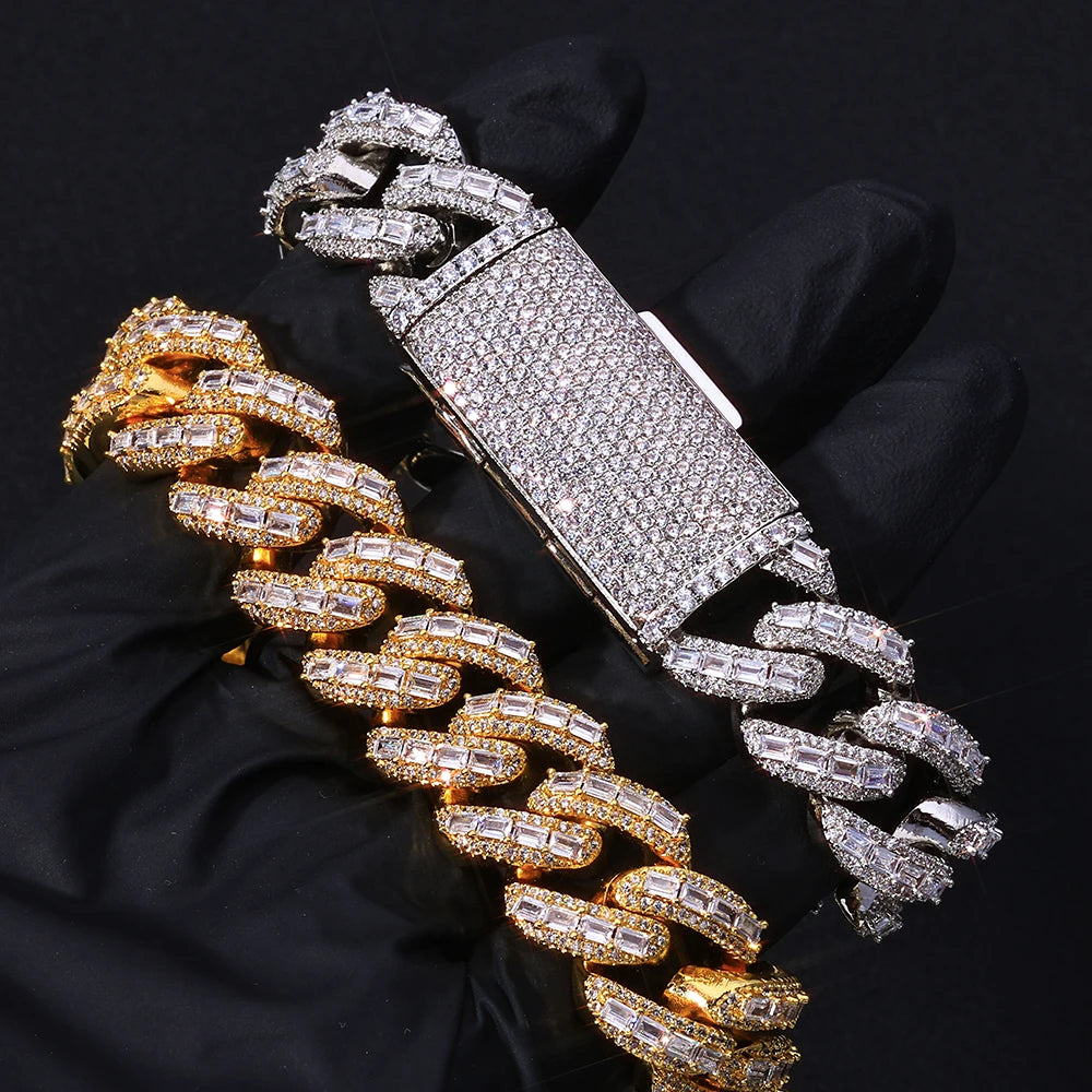 Iced Out Cuban Chain Stainless Steel 18MM 3-Row