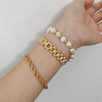 Gold Watchband Adjustable Chain Bracelet — Stainless Steel