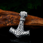 BEIER thor's hammer mjolnir pendant necklace viking scandinavian norse viking necklace with stainless steel chain