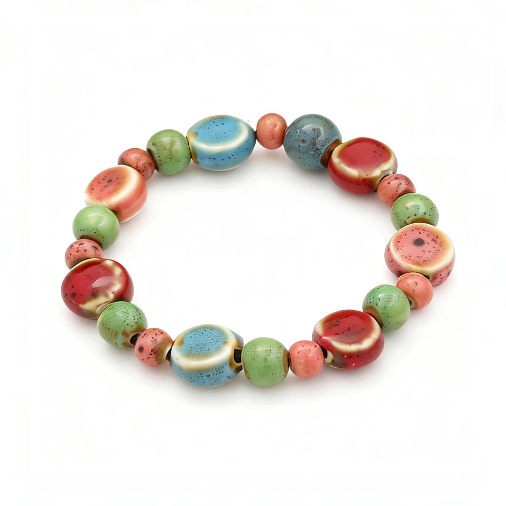 Rope Ceramic Bead Bracelet — Stainless Steel