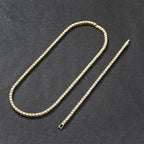 Hip Hop Iced Out Tennis Bracelet Necklace Men 4mm Tennis Chain Fashion Gold Color Jewelry Women Link 18/20inch Choker