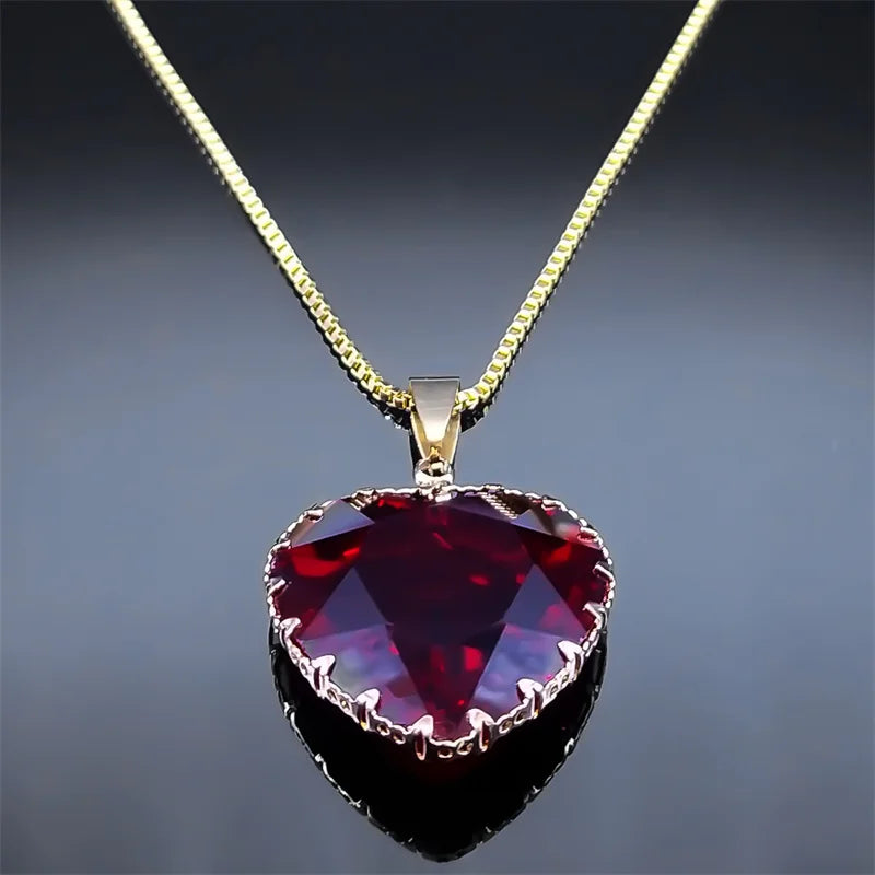 Gothic Heart Pendant Choker Necklace — Stainless Steel