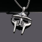 Vintage Creative MF DOOM Mask Pendant for Men Hip Hop 316L Stainless Steel Skull Mask Necklace Party Jewelry Gift