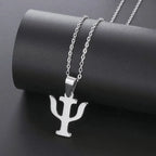 Sun Hugging Moon Round Pendant — Stainless Steel