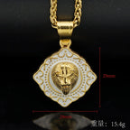 Solid Lion Pendant Necklace — Gold