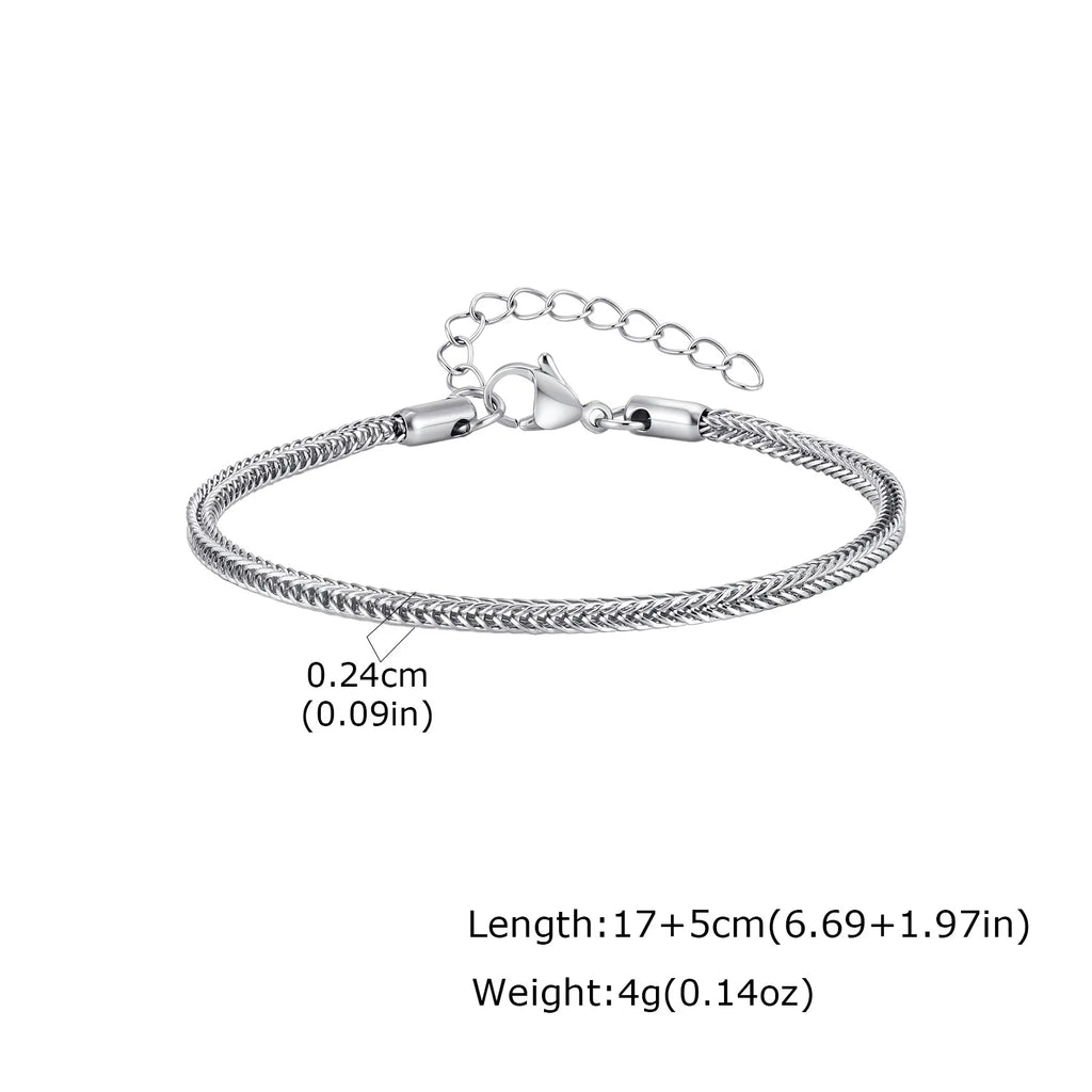 Minimalist Foxtail Chain Bracelet — Stainless Steel