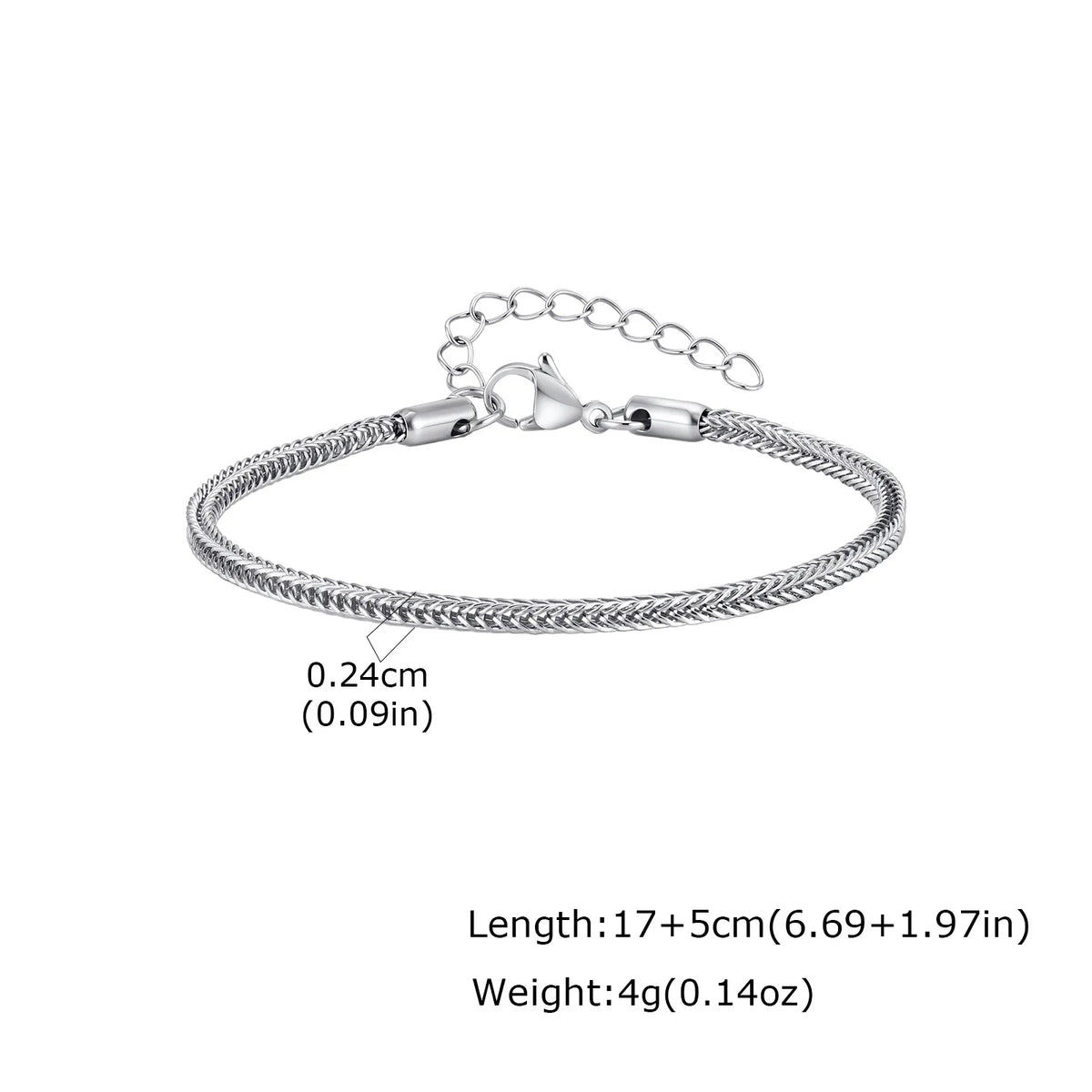 Minimalist Foxtail Chain Bracelet — Stainless Steel