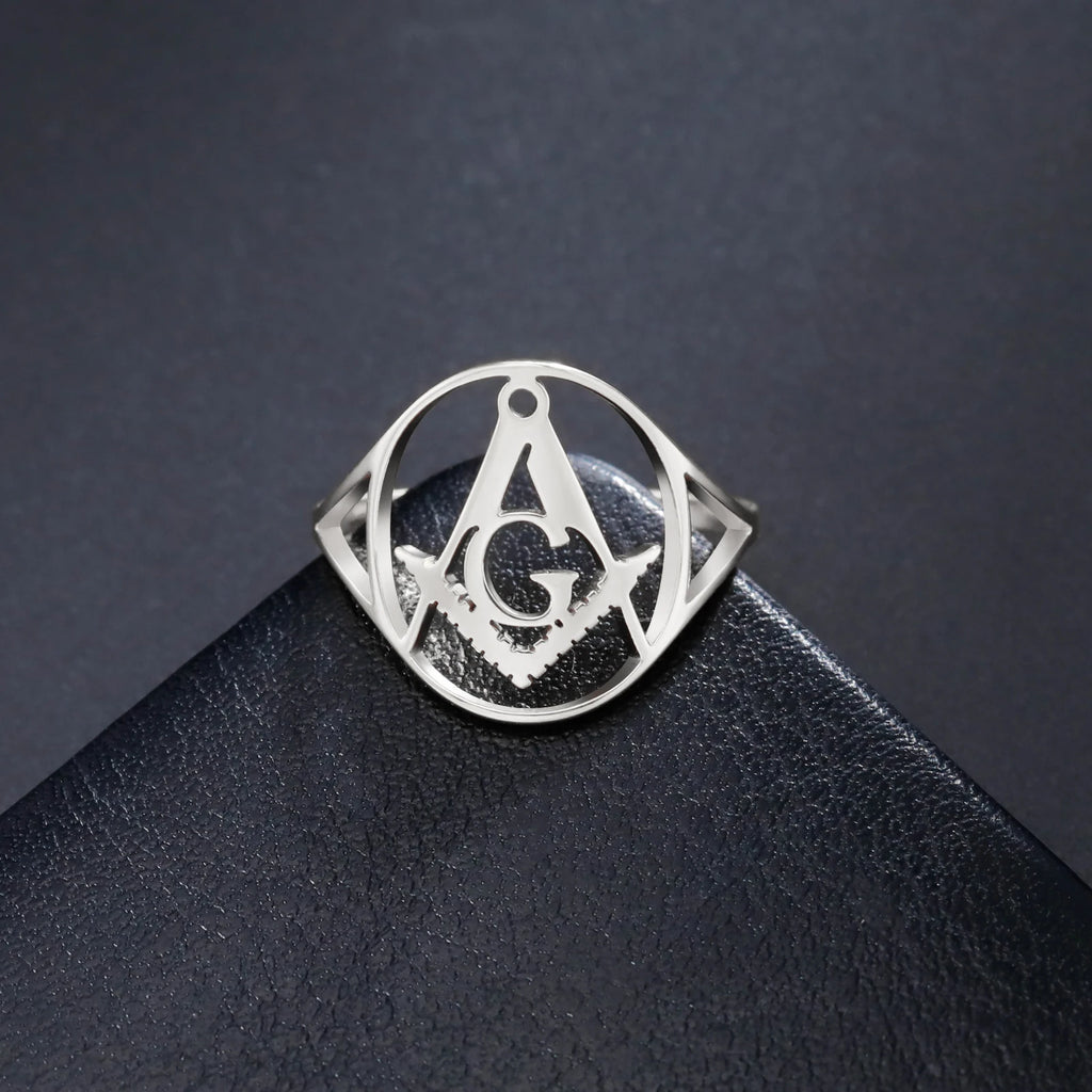 Masonic Freemasonry Signet Ring — Stainless Steel