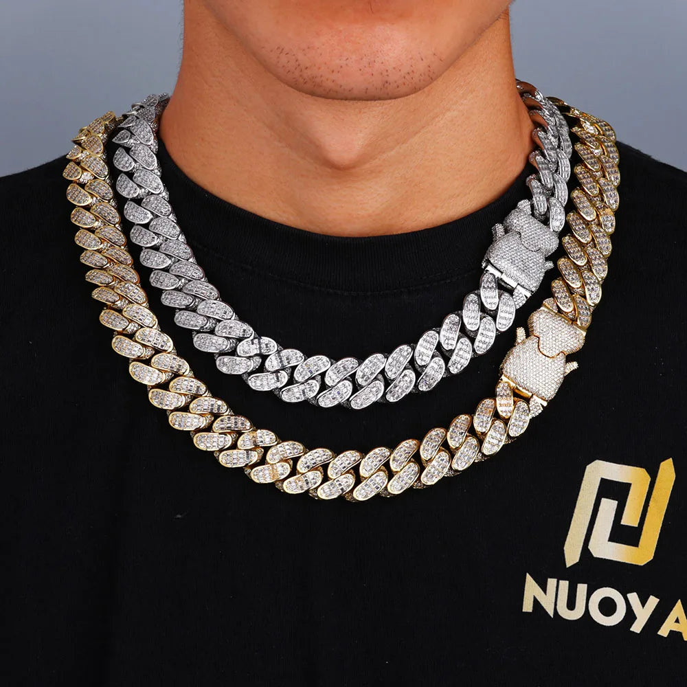 Iced Out Cuban Necklace Stainless Steel 18MM