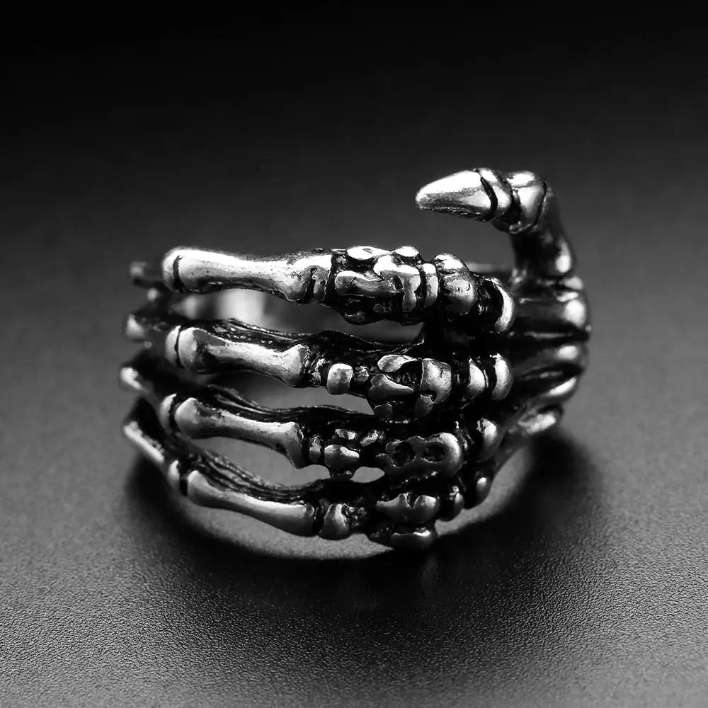 Skeleton Hand Bone Skull Ring — Stainless Steel