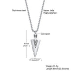 Vnox Men's Arrowhead Kunai Primal Urn Necklaces, Rock Punk Spearhead Pendant Jewellery, Stainless Steel Anniversary