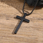 Two-Tone Cross Pendant Necklace — Stainless Steel