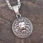 Small Lion Head Pendant Necklace — Stainless Steel
