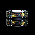 Red Personalized Couple Tungsten Carbide Ring with Spider Pattern Dome Edge,Comfortable Fit, Fashionable Daily Item,Wedding Ring