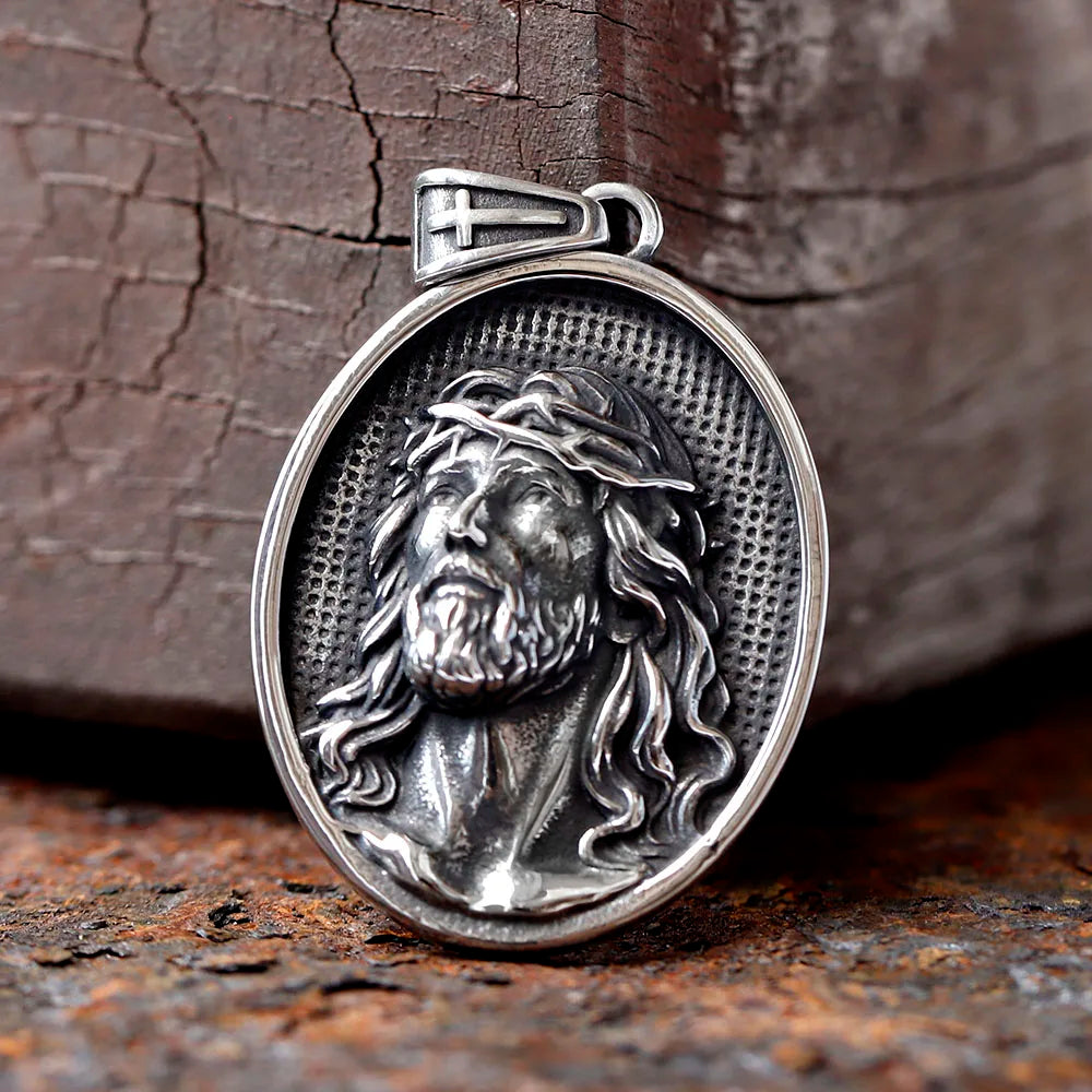 Jesus Cross Stainless Steel Pendant Necklace