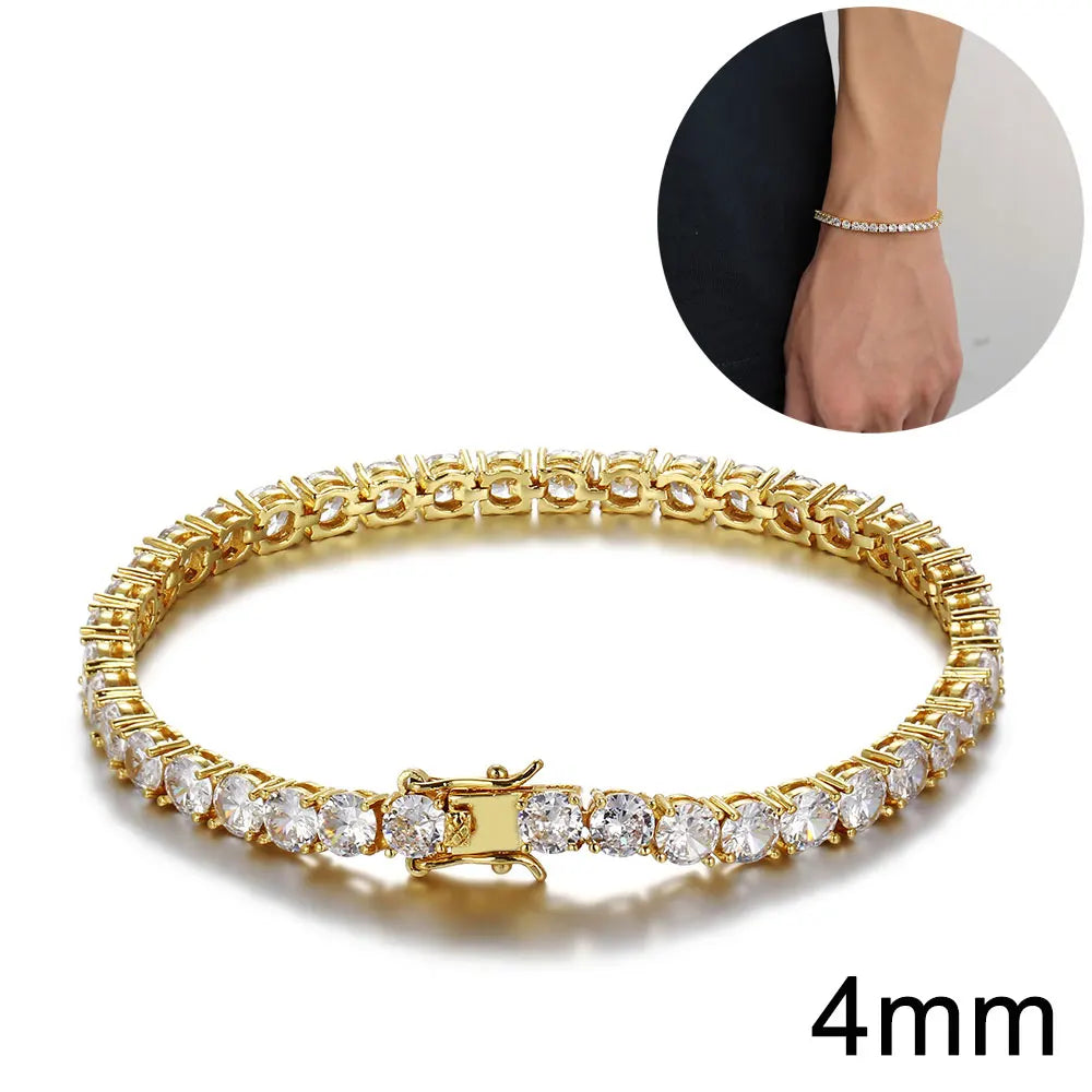 Iced Out Tennis Bracelet Stainless Steel 10/12MM