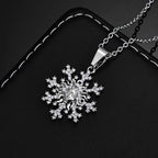 Silver Snowflake Pendant Necklace Iced Out