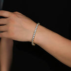 Cubic Zirconia Tennis Bracelet Gold Color Iced Out CZ Chain Bracelets For Women Men Hip Hop Bling Homme Fashion Jewelry Gift