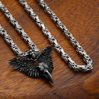 Gothic Crow Skull Stainless Steel Pendant Necklace
