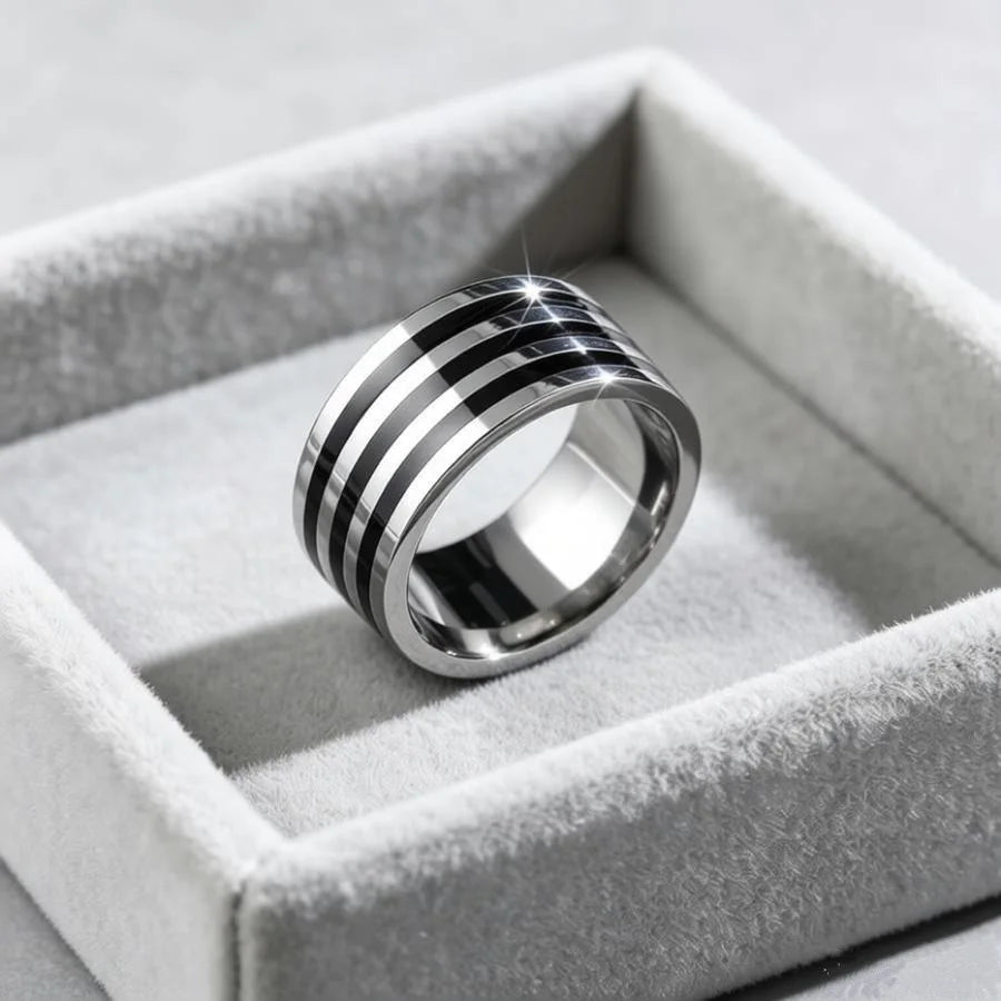 10MM Wide Trendy Stainless Steel Ring For Woman And Man Valentine's Day gift