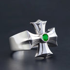 Iced Out Cross Jesus Ring — 925 Silver
