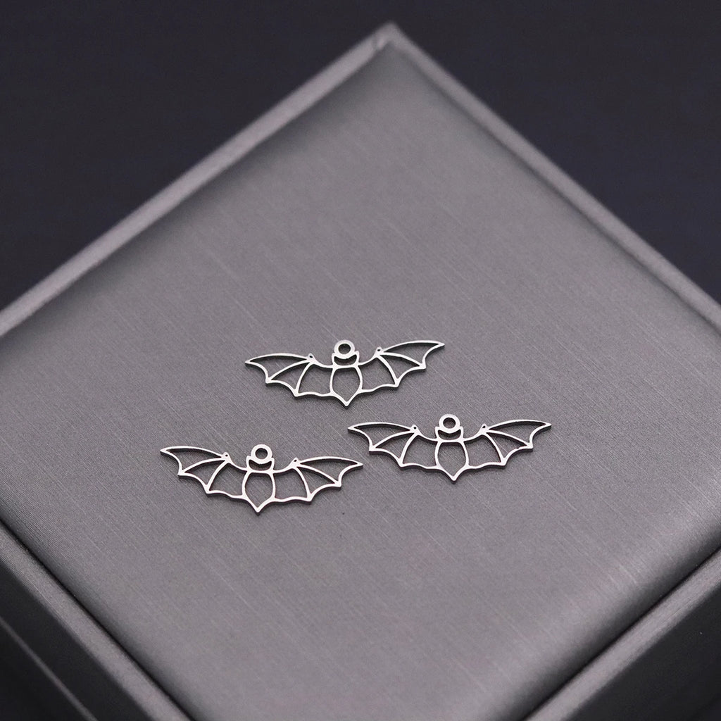 3pcs Gothic Cute Tiny Bat Charms Stainless Steel Pendant for Jewelry Making Necklaces Bracelets Earrings diy Accessories Gift