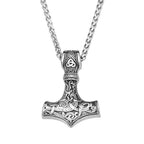 Unique Vintage Viking Thor Hammer Pendant For Men Stainless Steel Celtic Knot Necklace Punk Amulet Jewelry Gifts