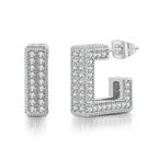 Iced Out Hoop Earrings — Stainless Steel