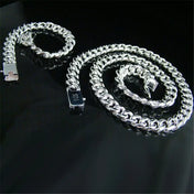 Heavy 10mm Chain Link Bracelet Necklace Set 24 Inch