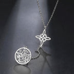 Witch Knot Pentagram Double Amulet Protection Necklace