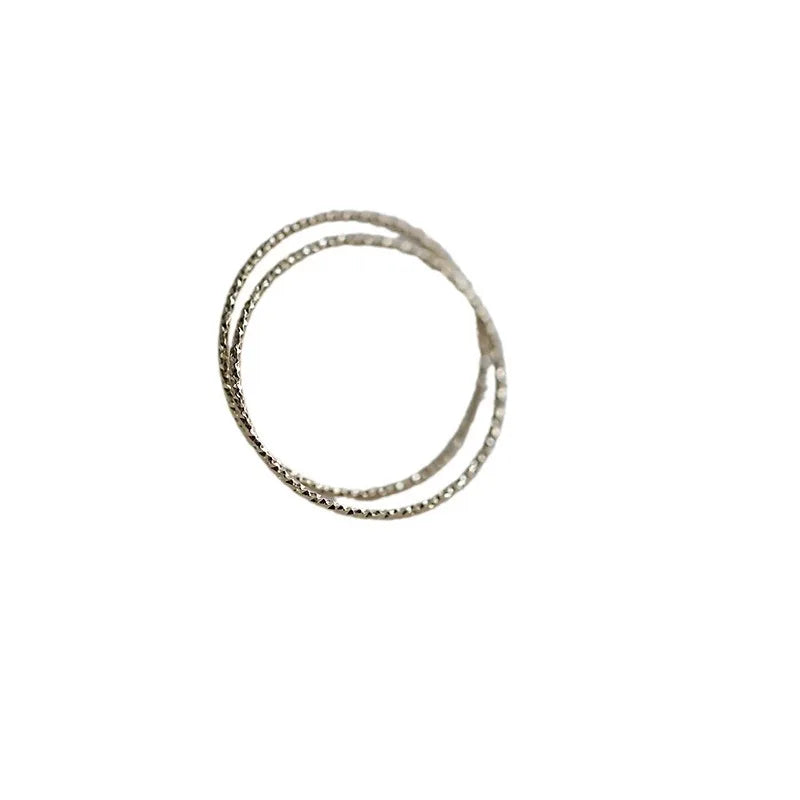 925 Sterling Silver Plated 14K Gold Minimalist Thin Ring for Women  Korean Fashionable Stacked Ring