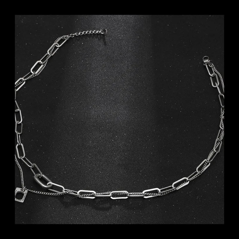 Double Layer Stacked Necklace — Stainless