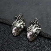Anatomical Human Heart Pendant Necklace — Silver-Tone Gothic